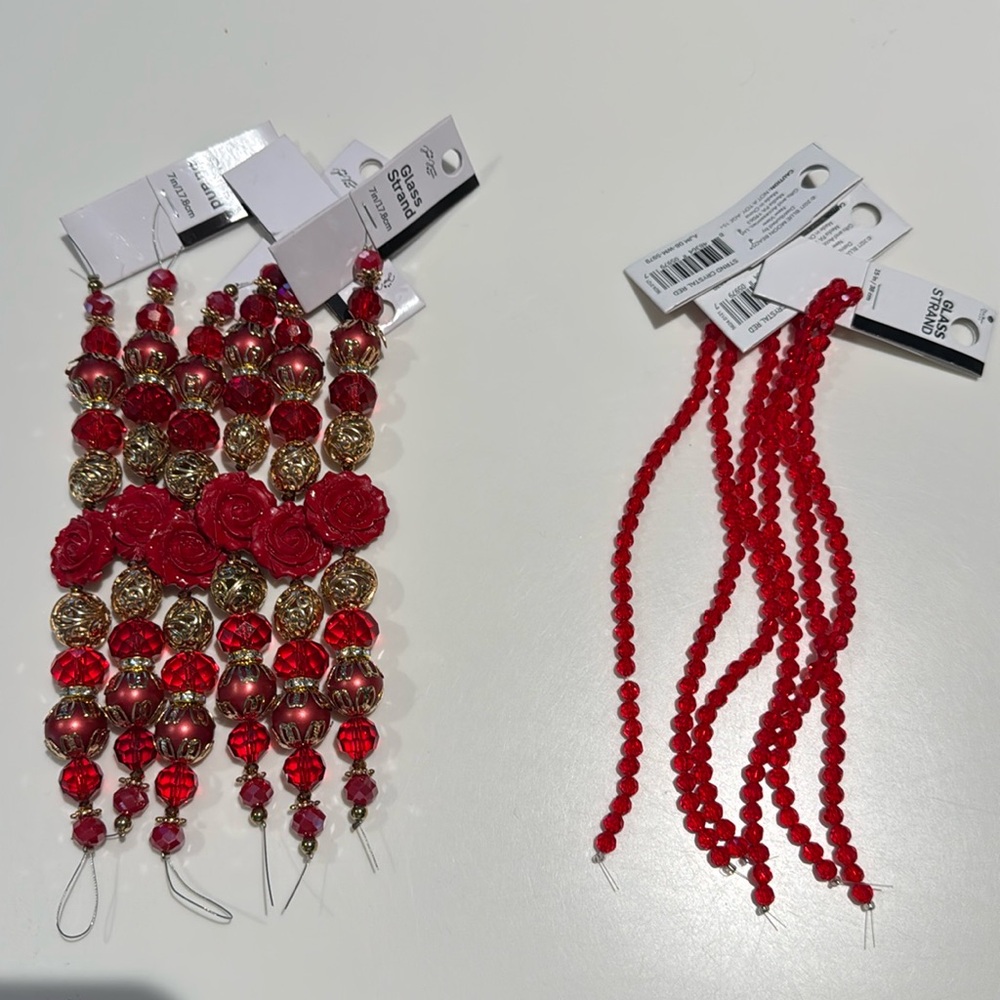 Elegant Red and Gold Beads
